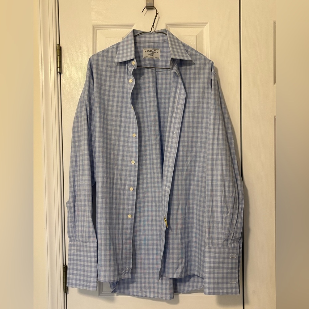 Charles Tyrwhitt Light Blue Gingham Men's Shirt